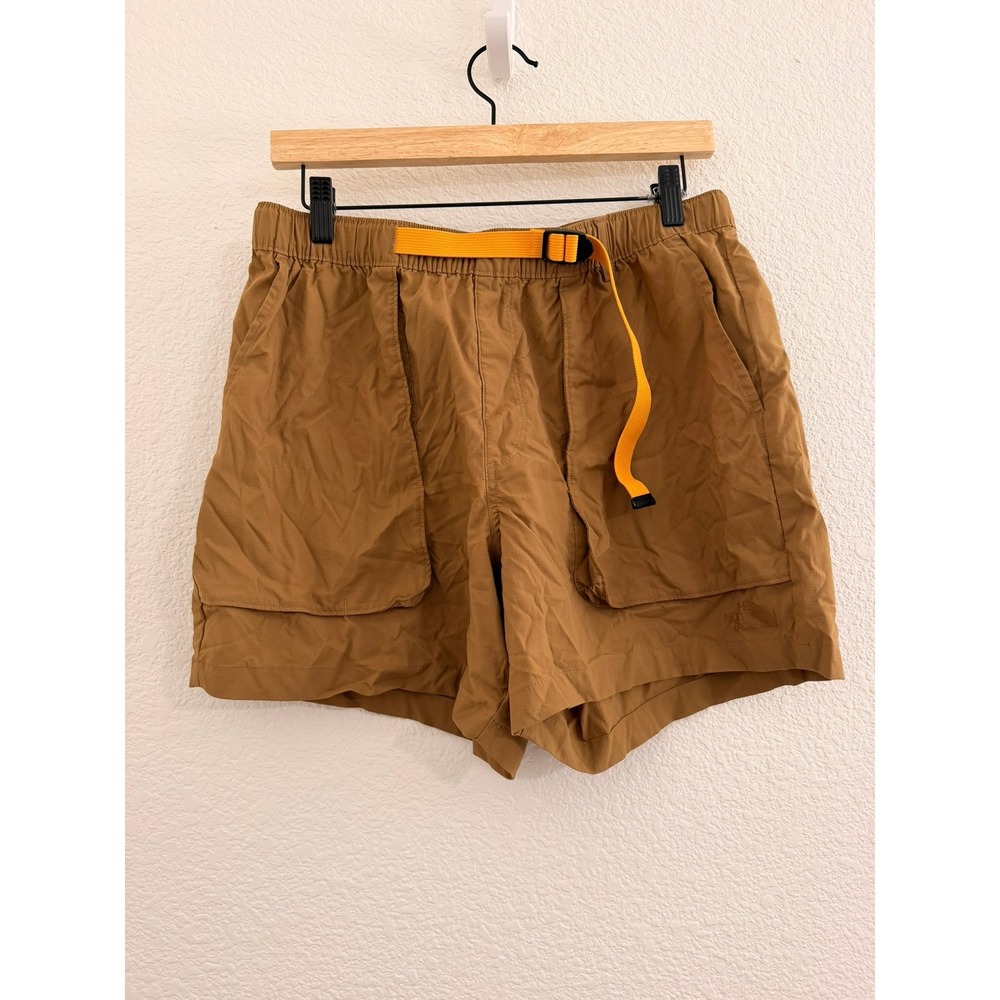 The North Face Mens Class V Belted Shorts Brown Tan Size M Hiking Cargo 5 Inseam